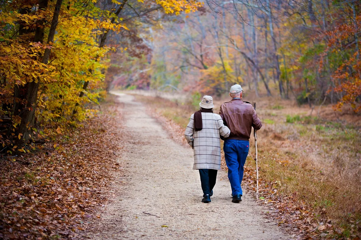 Person walking for daily step goal by age